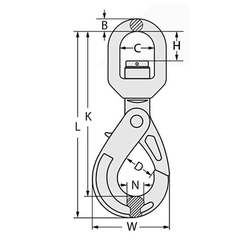 G100 Safety Eye Hook Ball Bearing Swivel Handling Equipment Canterbury