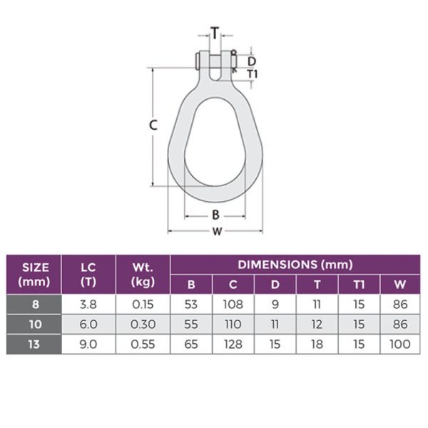 Loop Clevis Clevis Lug Link - Handling Equipment Canterbury