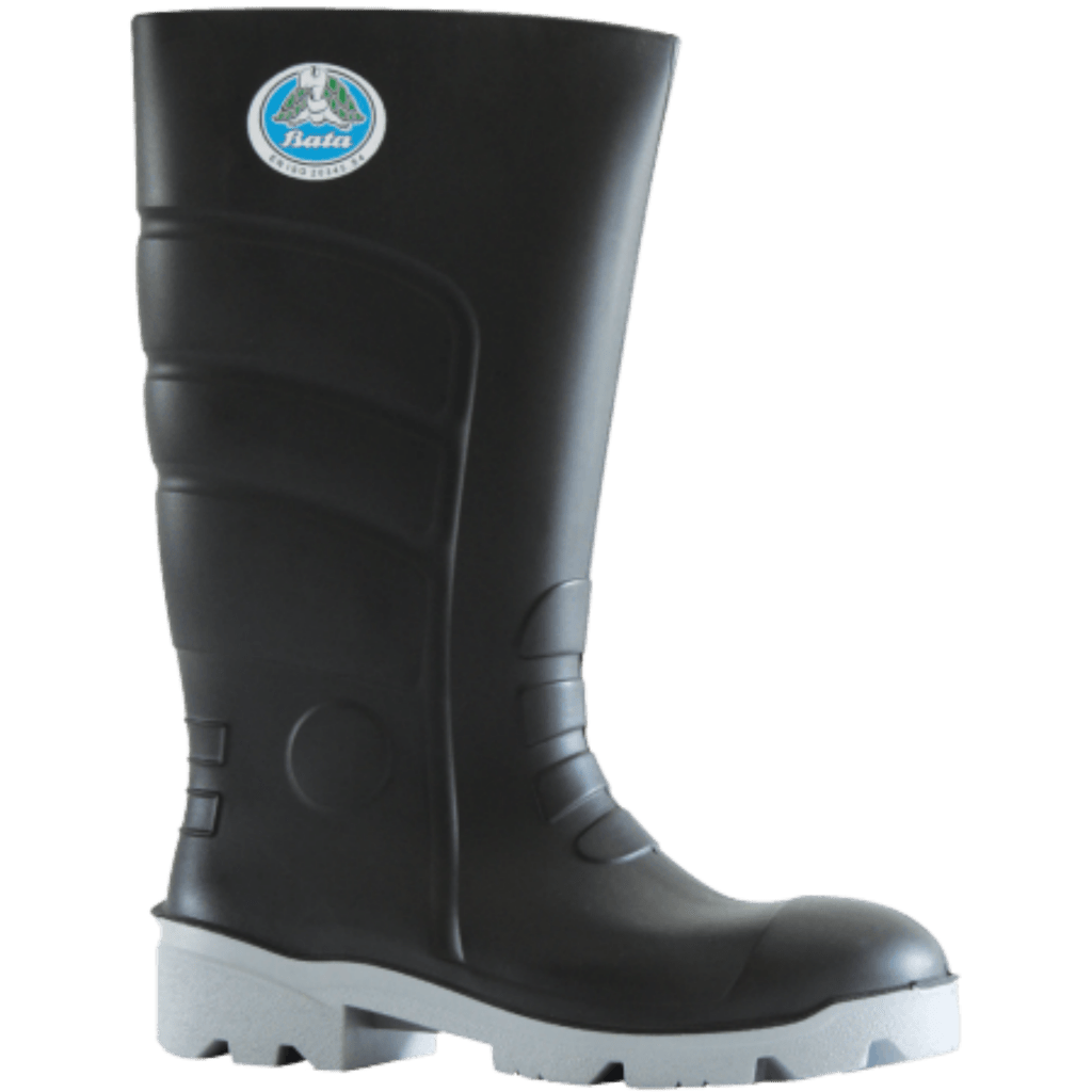 Bata Worklite Black Grey Gumboot Handling Equipment Canterbury