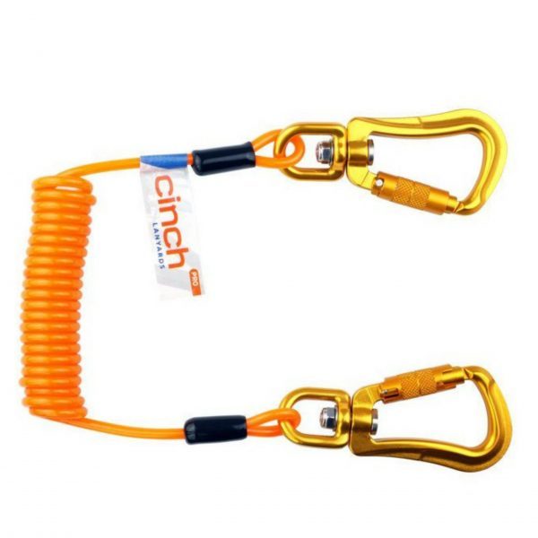 Orange Elasticated Lanyard with Aluminium Swivel Twist Lock Hooks