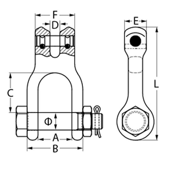 G80 Clevis Shackles Handling Equipment Canterbury